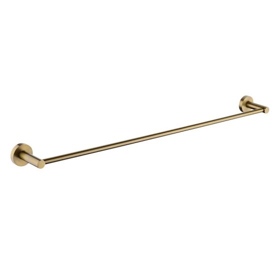 Round Brushed Brass Single Towel Rack Rail 900mm