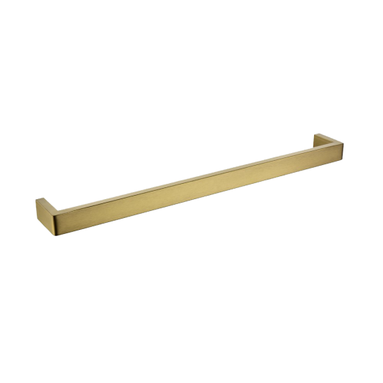 IVANO Series Square Brushed Brass Single Towel Rail 600mm