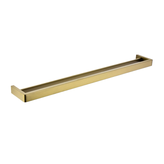 IVANO Series Square Brushed Brass Double Towel Rail 800mm