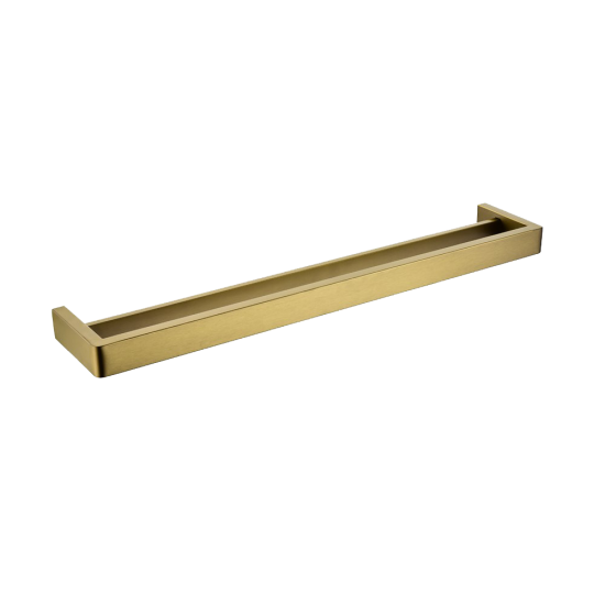 IVANO Series Square Brushed Brass Double Towel Rail 600mm