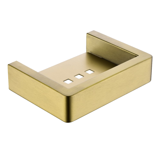 IVANO Series Square Brushed Brass Soap Dish Holder