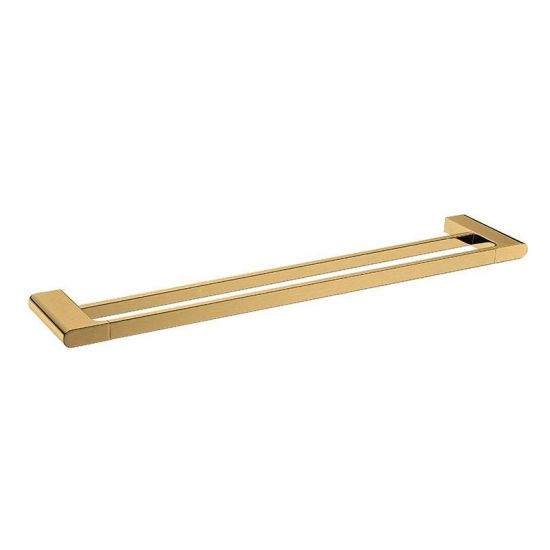 AU Series Brushed Brass Double Towel Rail 800mm