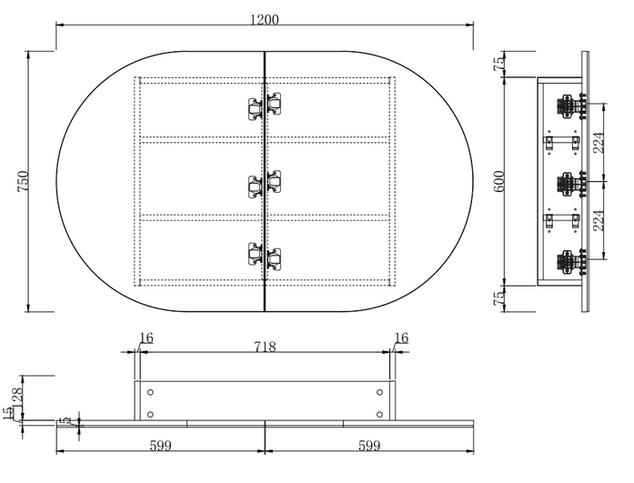 Elli Pill 1200mm Shaving Cabinet