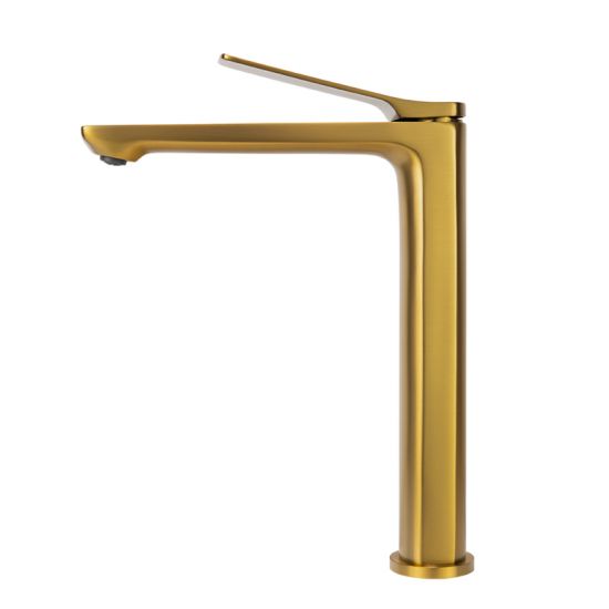 RUSHY Series Brushed Brass Tall Basin Mixer