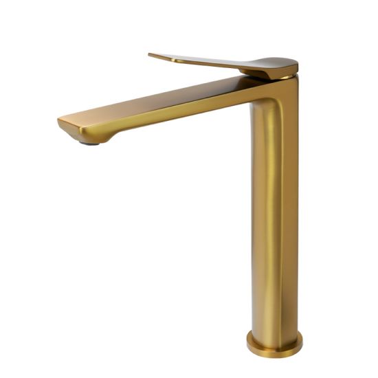 RUSHY Series Brushed Brass Tall Basin Mixer