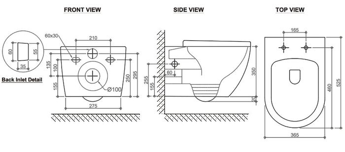 Voghera Rimless  Wall Hung Pan