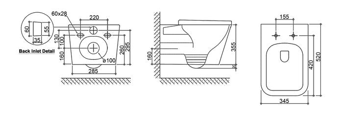 X-Cube Wall Hung Box Rim Pan