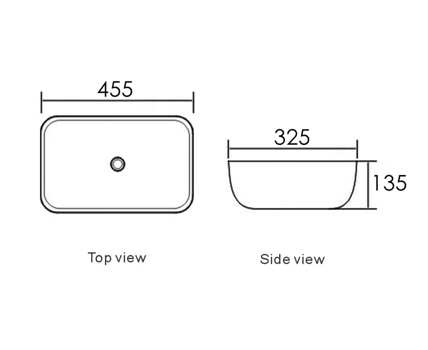 ARTIS O'96 455X325X135 GLOSS WHITE OVAL BASIN ULTRA SLIM