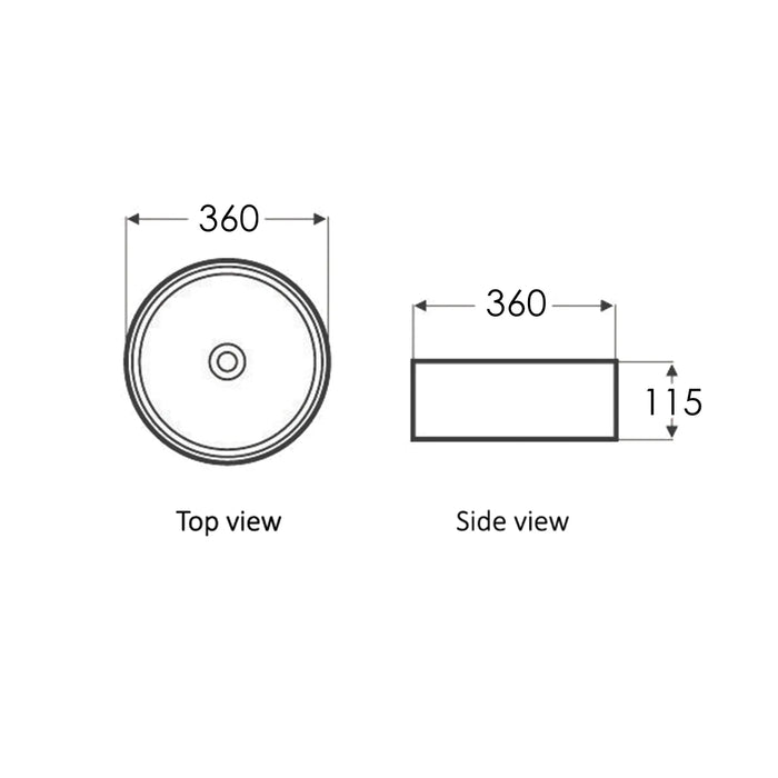 RADIUS ROUND 360X360X115 BROWN BASIN