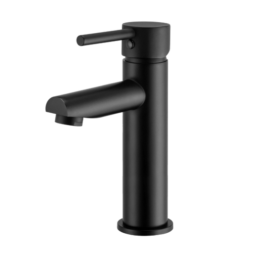 LUCID PIN Series Round Matt Black Basin Mixer