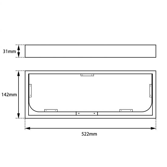 IVANO Series Chrome Glass Shelf 600mm