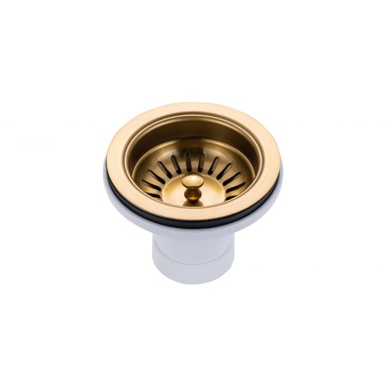 Brushed Gold 250x450x215mm 1.2mm Handmade Top/Undermount Single Bowl Kitchen Sink