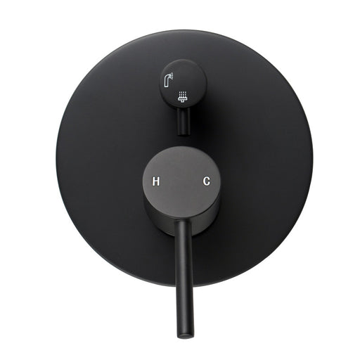 LUCID PIN Round Matte Black Shower/Bath Mixer Diverter