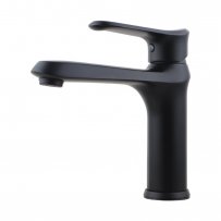 Bathroom Brass Black Short Basin Mixer Tap