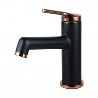 Black & Rose Gold Basin Mixer Tap