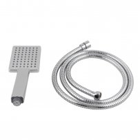 Square Chrome ABS Rainfall Handheld Shower Head With 1.5m Stainless Steel Hose