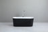 Elivia 1400 Matte Black & Matte White Back to Wall Bath