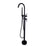 Round Black Freestanding Bath Mixer With Handheld Shower