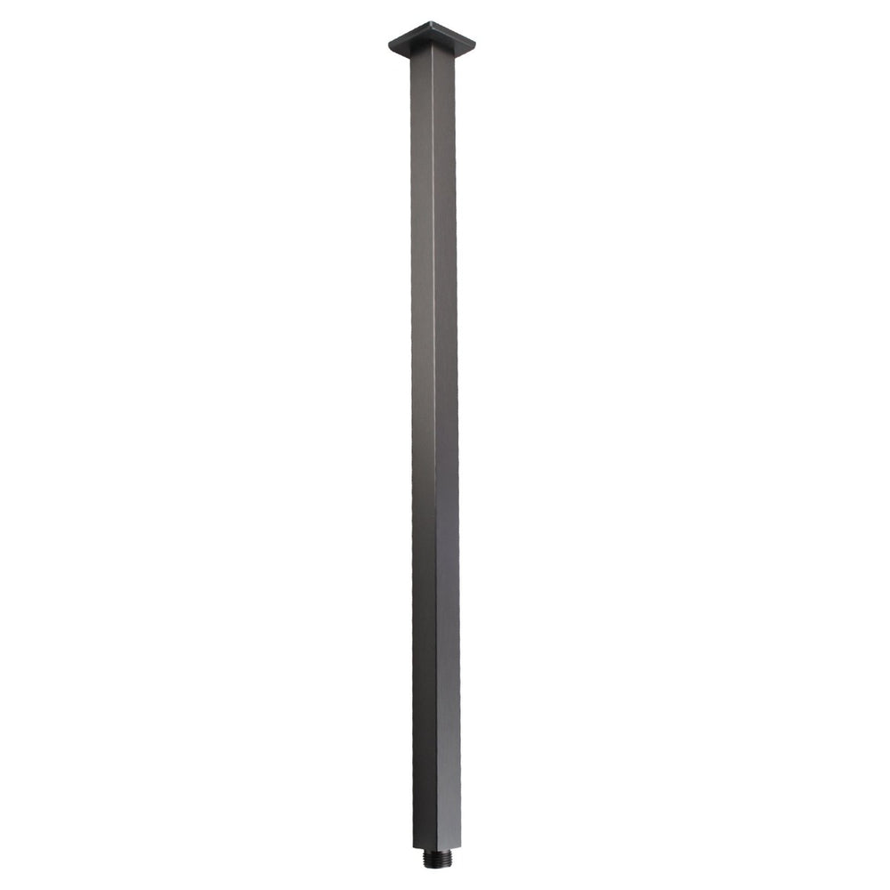 Square Gun Metal Grey Ceiling Shower Arm 600mm