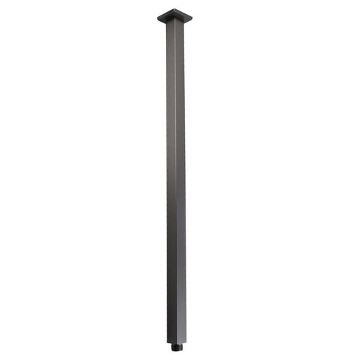 Square Gun Metal Grey Ceiling Shower Arm 600mm