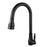 Round Black Vintage Pull Out Kitchen Sink Mixer Tap