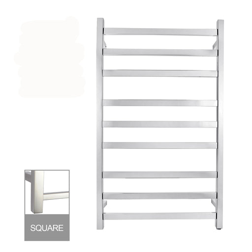 Square Chrome Electric Heated Towel Rack 9 Bars