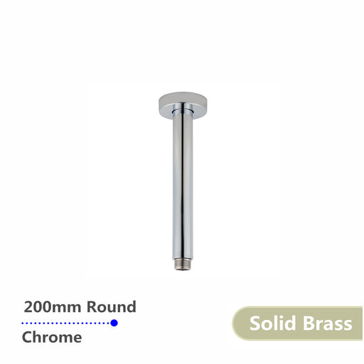 Round Chrome Ceiling Shower Arm 200mm