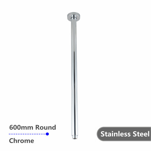 Round Chrome Ceiling Shower Arm 600mm Stainless Steel