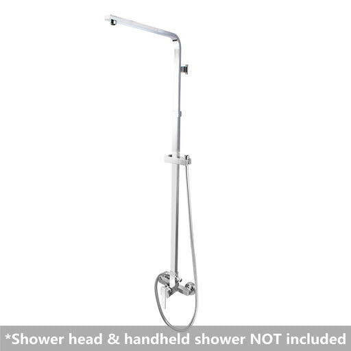 Square Chrome Shower Station without Shower Head and Handheld Shower