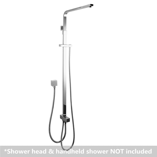 Square Chrome Shower Station without Shower Head and Handheld Shower