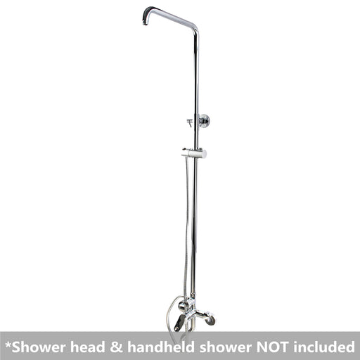 Round Chrome Bottom Inlet Shower Rail