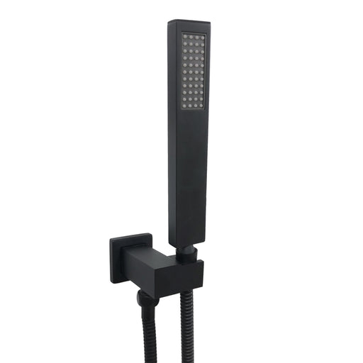 Square Black Hand held Shower Set