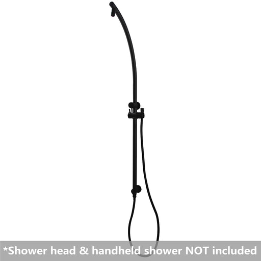 Round Black Top Inlet Shower Rail