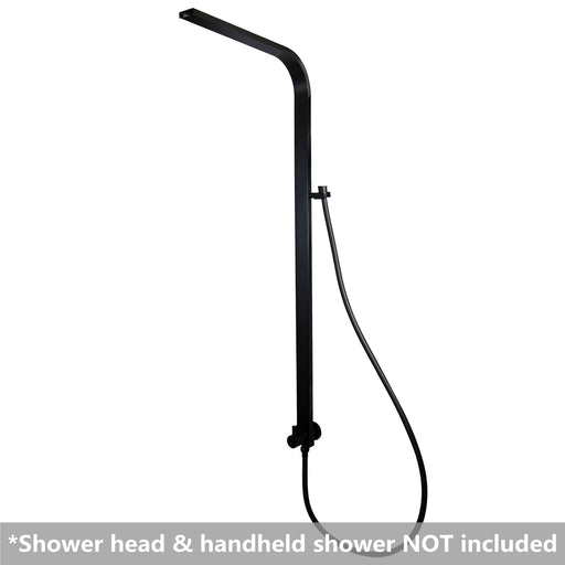 Square Black Shower Station Bottom Water Inlet Shower Rail