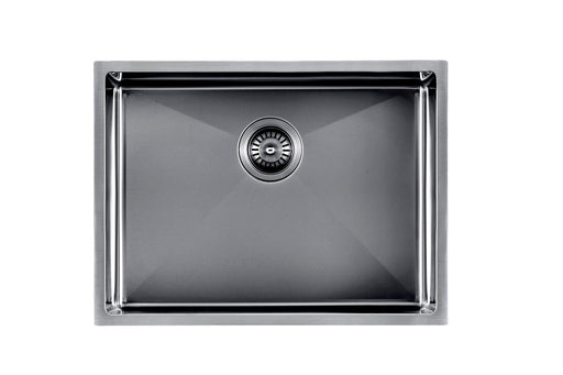 Gun Metal Grey 600x450x230mm 1.2mm Handmade Top/Undermount Single Bowl Kitchen Sink 304 Stainless Steel