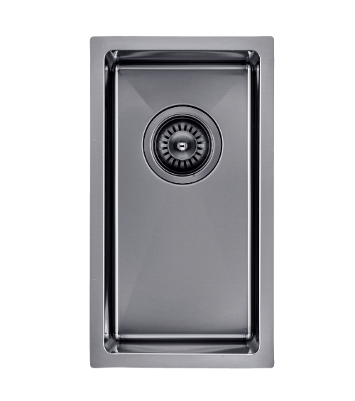 Gun Metal Grey 250x450x215mm 1.2mm Handmade Top/Undermount Single Bowl Kitchen Sink