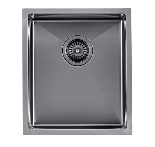 Gun Metal Grey 390x450x215mm 1.2mm Handmade Top/Undermount Single Bowl Kitchen Sink