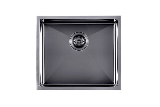 Gun Metal Grey 490x440x230mm 1.2mm Handmade Top/Undermount Single Bowl Kitchen/Laundry Sink