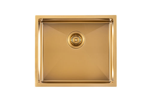 Brushed Gold 490x440x230mm 1.2mm Handmade Top/Undermount Single Bowl Kitchen/Laundry Sink