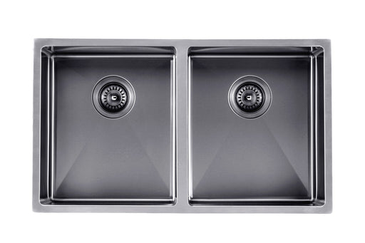 Gun Metal Grey 820x457x230mm 1.2mm Handmade Top/Undermount Double Bowls Kitchen Sink