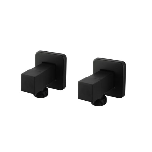 Black Square Brass Washing Machine Taps Set